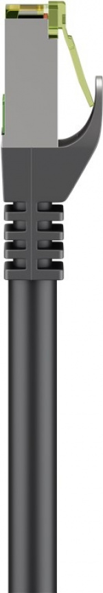 Goobay RJ45 patchkabel med CAT 8.1 S/FTP råkabel, AWG 26, svart kopparledare, LSZH halogenfri kabelhölje, RJ45-kontakt (CAT 6A)