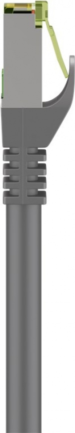 Goobay RJ45 patchkabel med CAT 8.1 S/FTP råkabel, AWG 26, grå kopparledare, LSZH halogenfri kabelhölje, RJ45-kontakt (CAT 6A)