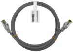 Goobay RJ45 patchkabel med CAT 8.1 S/FTP råkabel, AWG 26, grå kopparledare, LSZH halogenfri kabelhölje, RJ45-kontakt (CAT 6A)