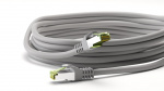 Goobay RJ45 patchkabel med CAT 8.1 S/FTP råkabel, AWG 26, grå kopparledare, LSZH halogenfri kabelhölje, RJ45-kontakt (CAT 6A)