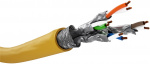 Goobay GHMT-certifierad CAT 8.1 installationskabel, S/FTP (PiMF), gul kopparledare (CU), AWG 22/1 (solid), halogenfri (LSZH)