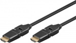 Goobay Höghastighets-HDMI™-kabel 360° med Ethernet HDMI™-kontakt (typ A) > HDMI™-kontakt (typ A); 360° roterbar