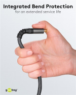 Goobay Höghastighets HDMI™-kabel med Ethernet, 1 m, Sharkskin Grey HDMI™-kontakt (typ A) > HDMI™-kontakt (typ A)