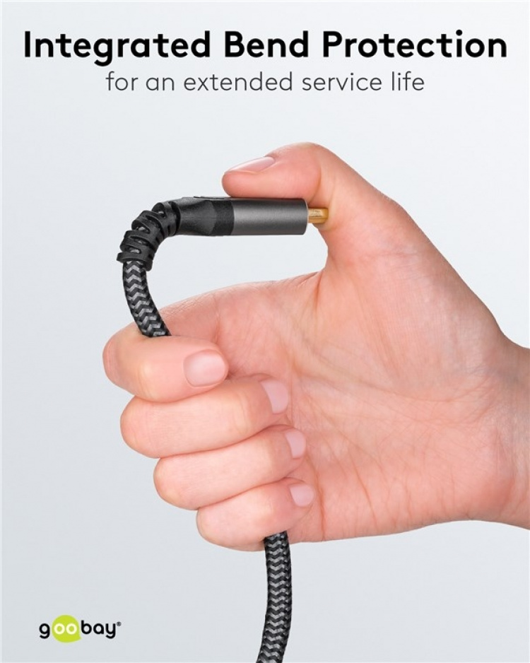 Goobay HDMI™-kabel med ultrahög hastighet, 0,5 m, Sharkskin Grey HDMI™-kontakt (typ A) > HDMI™-kontakt (typ A) Goobay HDMI™-kabel med ultrahög hastighet, 0,5 m, Sharkskin Grey HDMI™-kontakt (typ A) > HDMI™-kontakt (typ A)