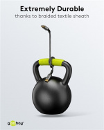 Goobay DisplayPort-kabel, DP 1.4, 1 m, Sharkskin Grey Displayport™ plugg > Displayport™ plugg