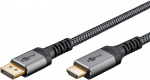 Goobay DisplayPort™ till HDMI™-kabel, 5 m, Sharkskin Grey Displayport™ plugg > HDMI™-kontakt (typ A)