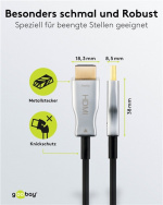 Goobay Optisk hybrid höghastighets HDMI™-kabel med Ethernet (AOC) Höghastighetskabel, 4K @ 60 Hz, för långa överföringsavstånd Goobay Optisk hybrid höghastighets HDMI™-kabel med Ethernet (AOC) Höghastighetskabel, 4K @ 60 Hz, för långa överföringsavstånd