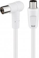 Goobay Vinklad antennkabel (80 dB), dubbelskärmad koaxial-plugg > koaxial-uttag 90° (helt skärmad)