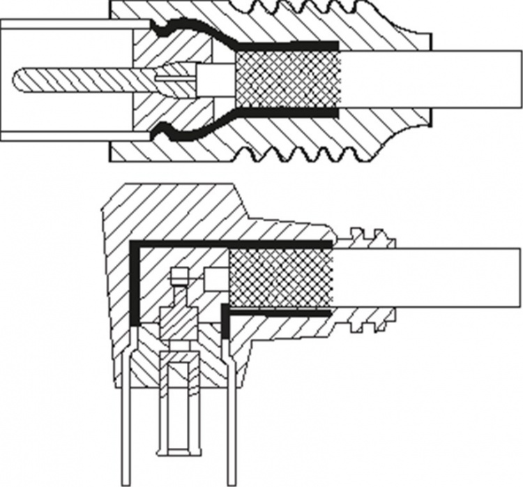 Goobay Vinklad antennkabel (80 dB), dubbelskärmad koaxial-plugg > koaxial-uttag 90° (helt skärmad)