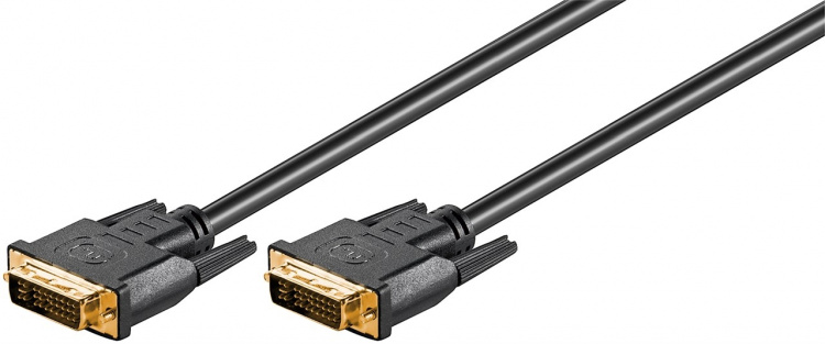 Goobay DVI-I Full HD-kabel Dual Link, Guldpläterad DVI-I plug Dual Link (24 + 5 stift) > DVI-I plug Dual Link (24 + 5 stift)