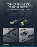 ClickTronic Adapterkabel från USB-A till USB-B 3.0 Premiumkabel | USB A-kontakt USB B 3.0-kontakt | 0,5 m | 5 Gbit/s ClickTronic Adapterkabel från USB-A till USB-B 3.0 Premiumkabel | USB A-kontakt USB B 3.0-kontakt | 0,5 m | 5 Gbit/s