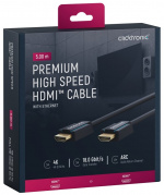 ClickTronic Premium Höghastighets HDMI™-kabel med Ethernet Premiumkabel | 1x HDMI™-kontakt 1x HDMI™-kontakt | 5,0 m | UHD 4K @ 60 Hz ClickTronic Premium Höghastighets HDMI™-kabel med Ethernet Premiumkabel | 1x HDMI™-kontakt 1x HDMI™-kontakt | 5,0 m | UHD 4K @ 60 Hz