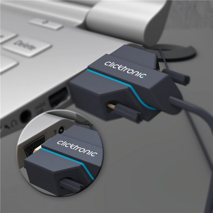 ClickTronic VGA-kabel Premiumkabel | 1x VGA-kontakt 1x VGA-kontakt | 3,0 m | SXGA @ 75 Hz ClickTronic VGA-kabel Premiumkabel | 1x VGA-kontakt 1x VGA-kontakt | 3,0 m | SXGA @ 75 Hz