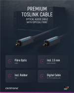 ClickTronic Toslink-kabel Premiumkabel | 1x Toslink-kontakt 1x Toslink-kontakt | 0,5 m | Polymerfiberoptisk kabel