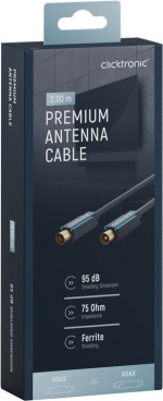 ClickTronic Koaxialkabel Premiumkabel | Koaxialkontakt Koaxialkoppling | 2,0 m | > 95 dB