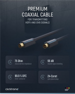ClickTronic Koaxialkabel Premiumkabel | Koaxialkontakt Koaxialkoppling | 2,0 m | > 95 dB