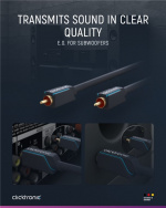 ClickTronic RCA-kabel, mono Premiumkabel | 1x cinch plug 1x cinch plug | 1,0 m | OFC innerledare