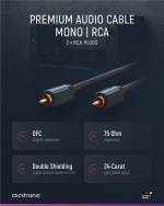 ClickTronic RCA-kabel, mono Premiumkabel | 1x cinch plug 1x cinch plug | 7,5 m | OFC innerledare