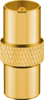 Goobay TV-antennkabel (135 dB), 4x skärmad guldpläterad, koaxial-uttag 90° > koaxial-plugg 90°