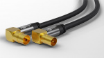 Goobay TV-antennkabel (135 dB), 4x skärmad guldpläterad, koaxial-uttag 90° > koaxial-plugg 90°