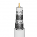 Goobay TV-antennkabel (135 dB), 4x skärmad guldpläterad, koaxial-uttag 90° > koaxial-plugg 90°