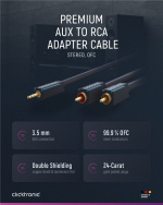 ClickTronic 3,5 mm AUX till RCA-adapterkabel, stereo Premiumkabel | 1x 3,5 mm jackkontakt 2x cinchkontakt | 7,5 m | OFC innerledare ClickTronic 3,5 mm AUX till RCA-adapterkabel, stereo Premiumkabel | 1x 3,5 mm jackkontakt 2x cinchkontakt | 7,5 m | OFC innerledare
