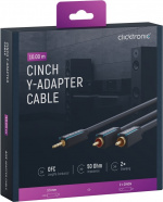 ClickTronic 3,5 mm AUX till RCA-adapterkabel, stereo Premiumkabel | 1x 3,5 mm jackkontakt 2x cinchkontakt | 10,0 m | OFC innerledare ClickTronic 3,5 mm AUX till RCA-adapterkabel, stereo Premiumkabel | 1x 3,5 mm jackkontakt 2x cinchkontakt | 10,0 m | OFC innerledare