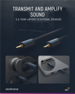 ClickTronic 3,5 mm AUX-kabel, stereo Premiumkabel | 1x 3,5 mm jackplugg 1x 3,5 mm jackplugg | 5,0 m | OFC innerledare ClickTronic 3,5 mm AUX-kabel, stereo Premiumkabel | 1x 3,5 mm jackplugg 1x 3,5 mm jackplugg | 5,0 m | OFC innerledare