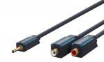 ClickTronic 3,5 mm AUX till RCA-adapterkabel, stereo Premiumkabel | 2x cinchjack 1x 3,5 mm jackplugg | 0,1 m | OFC innerledare