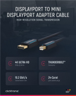 ClickTronic DisplayPort™ - mini DisplayPort™ -sovitinkaapeli premium-kaapeli | DisplayPort™-liitin mini DisplayPort™-liitin | 1,0 m | UHD 4K @ 60 Hz ClickTronic DisplayPort™ - mini DisplayPort™ -sovitinkaapeli premium-kaapeli | DisplayPort™-liitin mini DisplayPort™-liitin | 1,0 m | UHD 4K @ 60 Hz