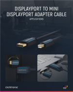 ClickTronic DisplayPort™ - mini DisplayPort™ -sovitinkaapeli premium-kaapeli | DisplayPort™-liitin mini DisplayPort™-liitin | 1,0 m | UHD 4K @ 60 Hz ClickTronic DisplayPort™ - mini DisplayPort™ -sovitinkaapeli premium-kaapeli | DisplayPort™-liitin mini DisplayPort™-liitin | 1,0 m | UHD 4K @ 60 Hz