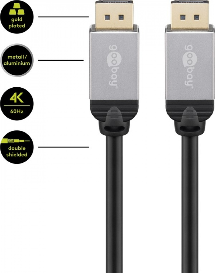 Goobay DisplayPort™-anslutningskabel Displayport™ plugg > Displayport™ plugg