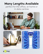 Goobay CAT 6 smal patchkabel, U/UTP, svart kopparledare (CU)