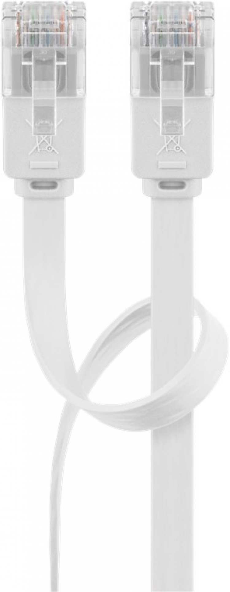 Goobay CAT 6 platt patchkabel, U/UTP, vit kopparledare (CU) Goobay CAT 6 platt patchkabel, U/UTP, vit kopparledare (CU)