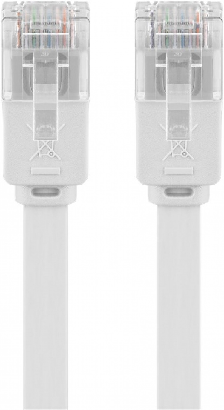 Goobay CAT 6 platt patchkabel, U/UTP, vit kopparledare (CU) Goobay CAT 6 platt patchkabel, U/UTP, vit kopparledare (CU)