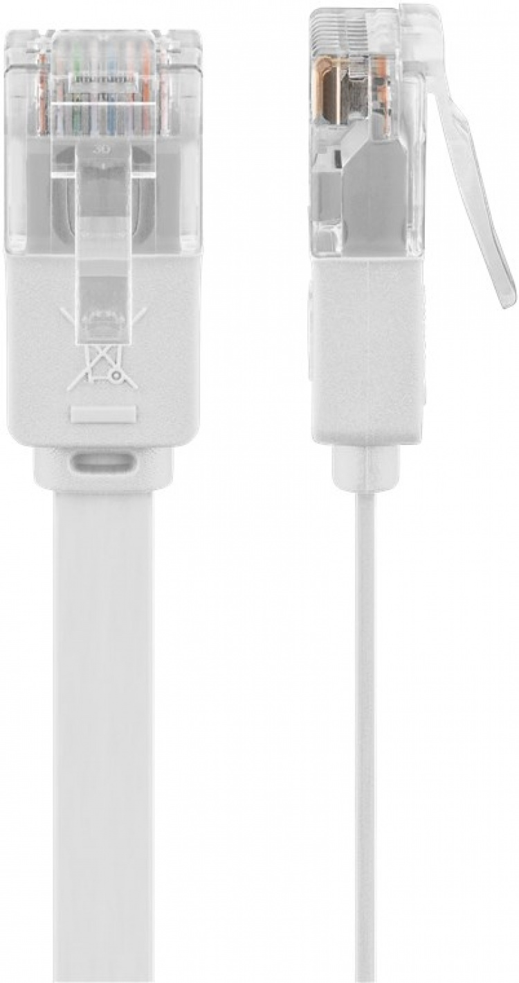 Goobay CAT 6 platt patchkabel, U/UTP, vit kopparledare (CU)
