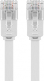 Goobay CAT 6 platt patchkabel, U/UTP, vit kopparledare (CU)
