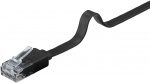 Goobay CAT 6 platt patchkabel, U/UTP, svart kopparledare (CU)