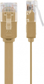 Goobay CAT 6 platt patchkabel, U/UTP, ljusbrun kopparledare (CU)