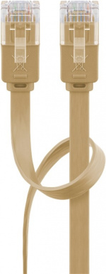 Goobay CAT 6 platt patchkabel, U/UTP, ljusbrun kopparledare (CU)