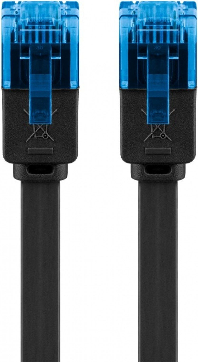 Goobay CAT 6A platt patchkabel, U/UTP, svart kopparledare (CU) Goobay CAT 6A platt patchkabel, U/UTP, svart kopparledare (CU)