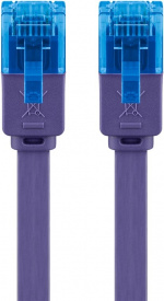 Goobay CAT 6A platt patchkabel, U/UTP, violett kopparledare (CU) Goobay CAT 6A platt patchkabel, U/UTP, violett kopparledare (CU)