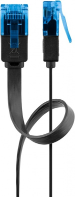 Goobay CAT 6A platt patchkabel, U/UTP, svart kopparledare (CU) Goobay CAT 6A platt patchkabel, U/UTP, svart kopparledare (CU)