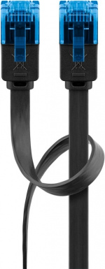 Goobay CAT 6A platt patchkabel, U/UTP, svart kopparledare (CU) Goobay CAT 6A platt patchkabel, U/UTP, svart kopparledare (CU)