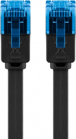 Goobay CAT 6A platt patchkabel, U/UTP, svart kopparledare (CU)