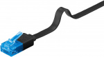 Goobay CAT 6A platt patchkabel, U/UTP, svart kopparledare (CU)