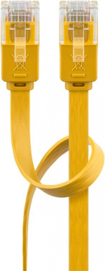 Goobay CAT 6 platt patchkabel, U/UTP, gul kopparledare (CU) Goobay CAT 6 platt patchkabel, U/UTP, gul kopparledare (CU)