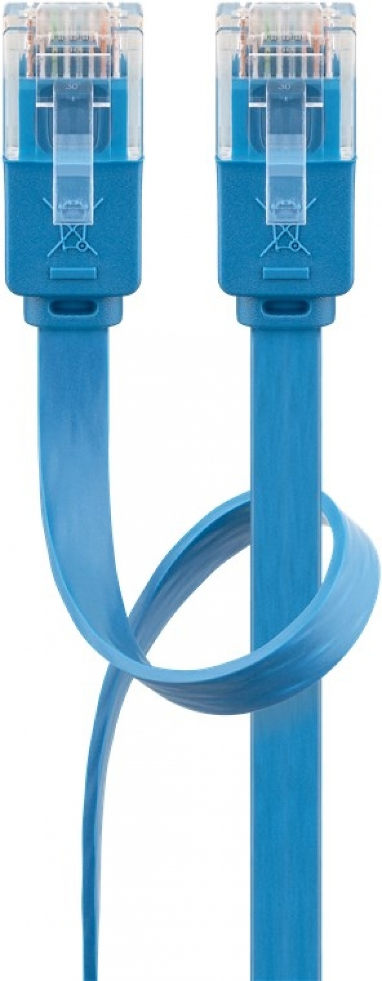 Goobay CAT 6 platt patchkabel, U/UTP, blå kopparledare (CU)