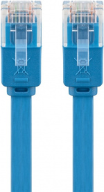 Goobay CAT 6 platt patchkabel, U/UTP, blå kopparledare (CU)