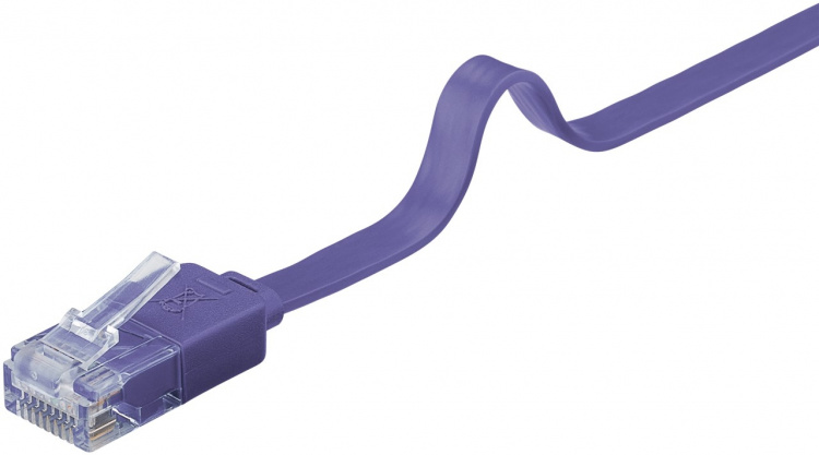 Goobay CAT 6 platt patchkabel, U/UTP, violett kopparledare (CU)